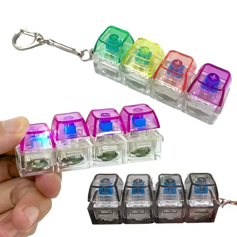 LED Keyboard Keychain Fidget – Clicky Stress Relief Toy