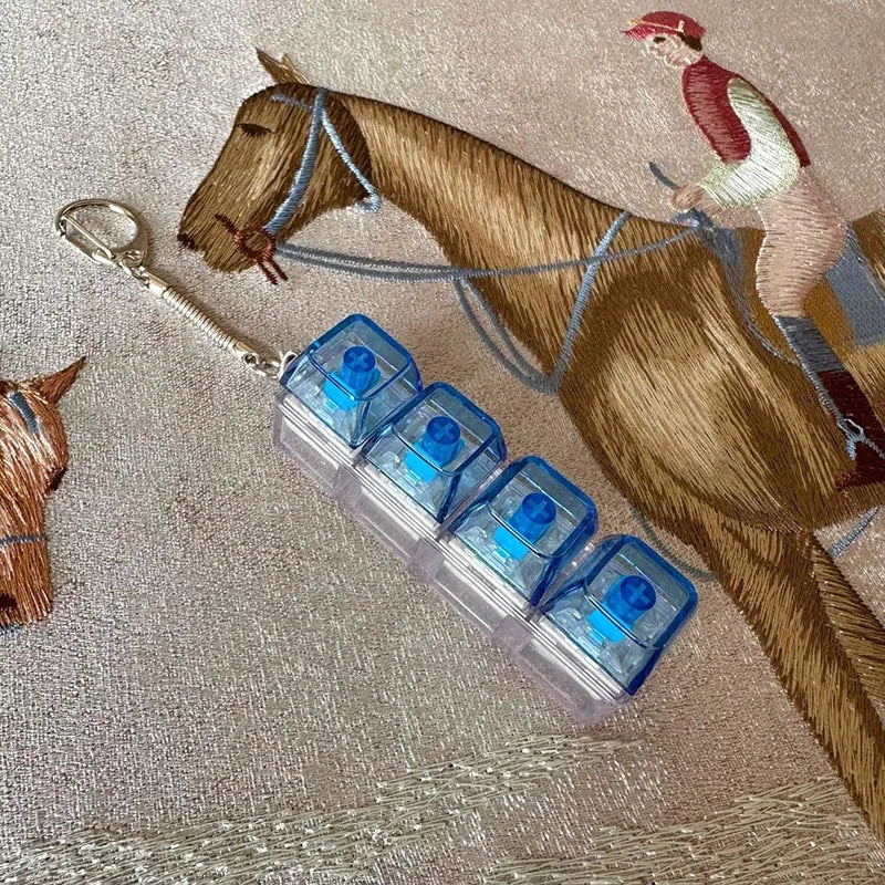 LED Keyboard Keychain Fidget – Clicky Stress Relief Toy