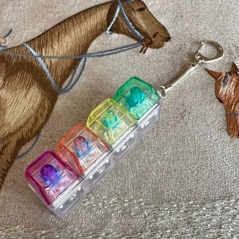 LED Keyboard Keychain Fidget – Clicky Stress Relief Toy